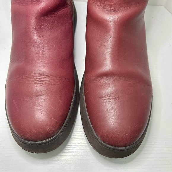 Fitflop F-Mode Plummy Purple Leather Platform Ankle Chelsea Boots Size 10 - Picture 6 of 16
